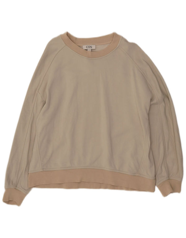 Cos Damen-Sweatshirt-Pullover UK 14 Medium Beige Polyamid