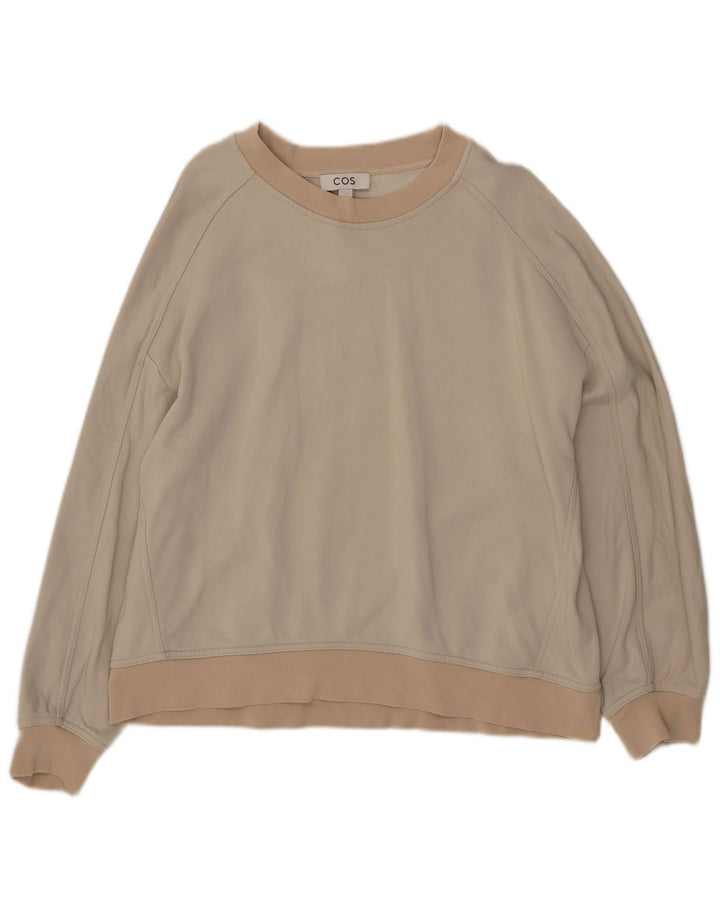Cos Damen-Sweatshirt-Pullover UK 14 Medium Beige Polyamid