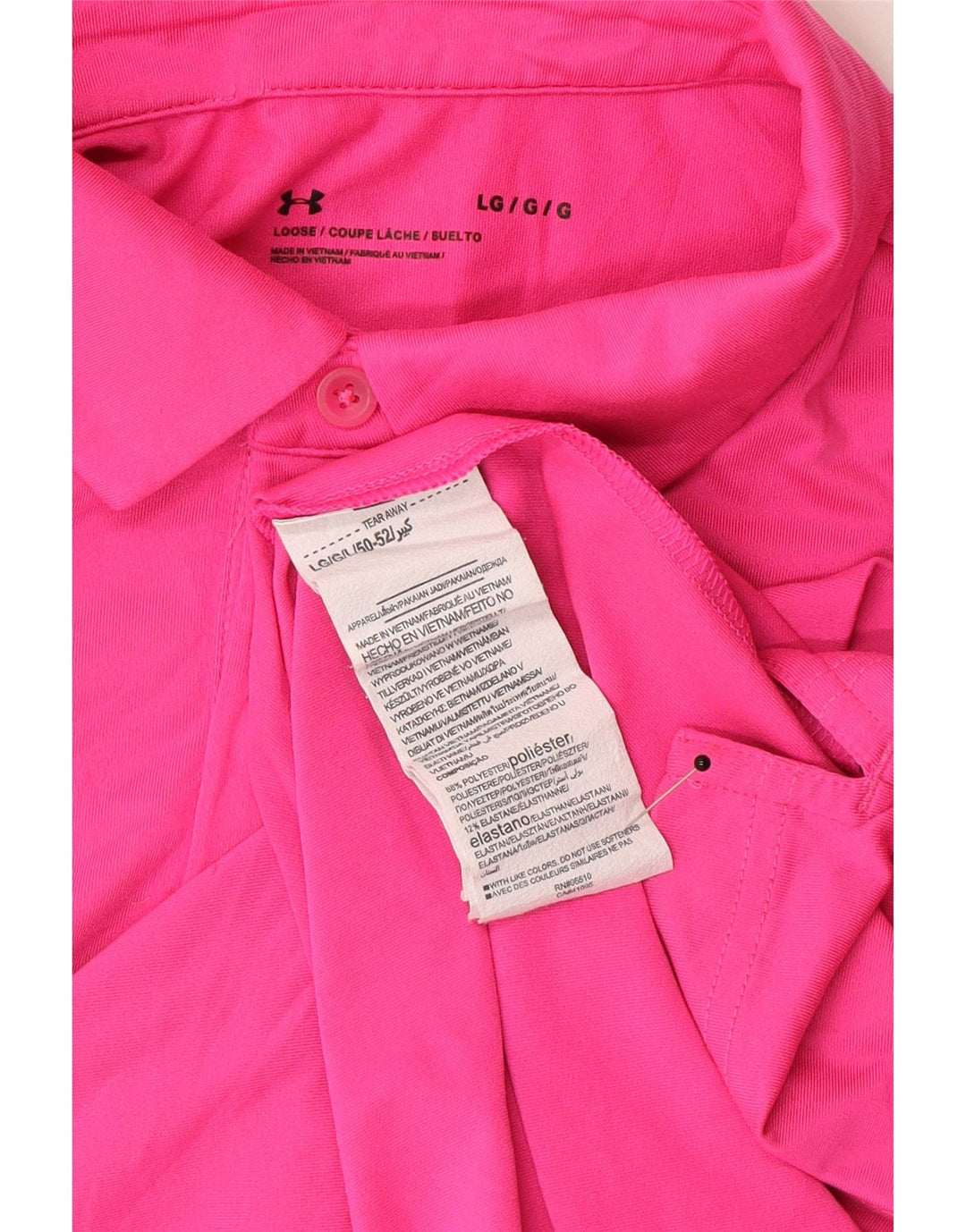 Under Armour Herren-Poloshirt, groß, rosa, Polyester