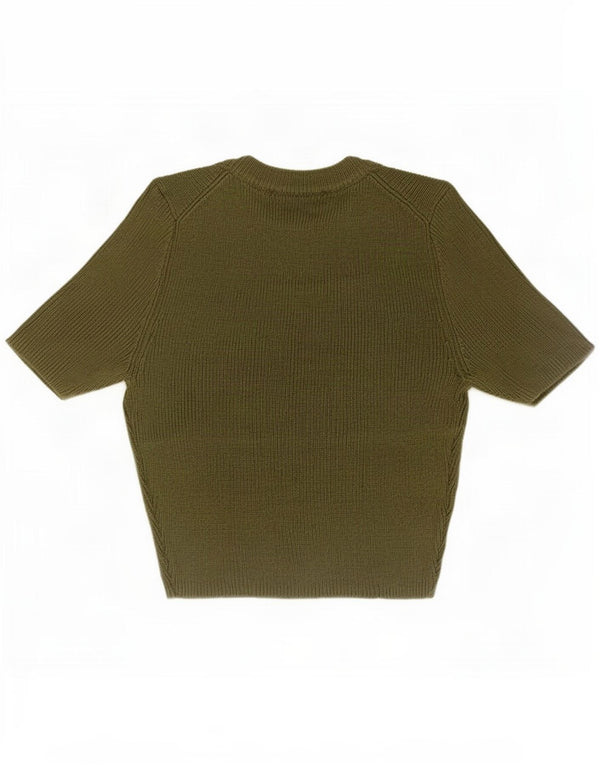 Zara Damen Crop T-Shirt Top UK 8 Small Grün Polyester