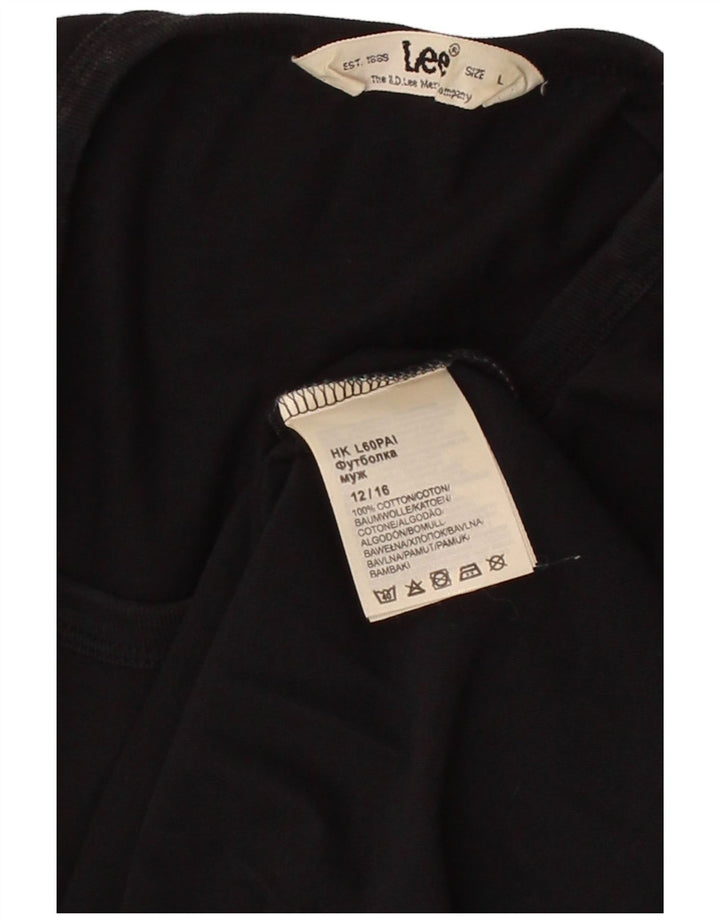 LEE Herren-T-Shirt mit Grafik, Größe L, aus schwarzer Baumwolle