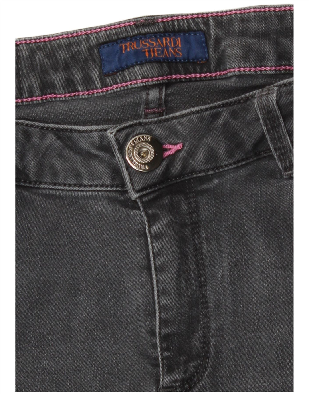 Trussardi Damen Skinny Jeans W28 L32 Graue Baumwolle