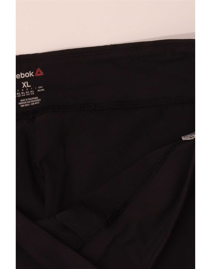 Reebok Damen Capri-Leggings UK 18 XL Schwarz Nylon