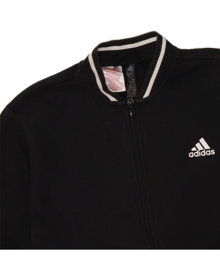 ADIDAS Boys Graphic Tracksuit Top Jacket 13-14 Years Black Cotton Vintage Adidas and Second-Hand Adidas from Messina Hembry 