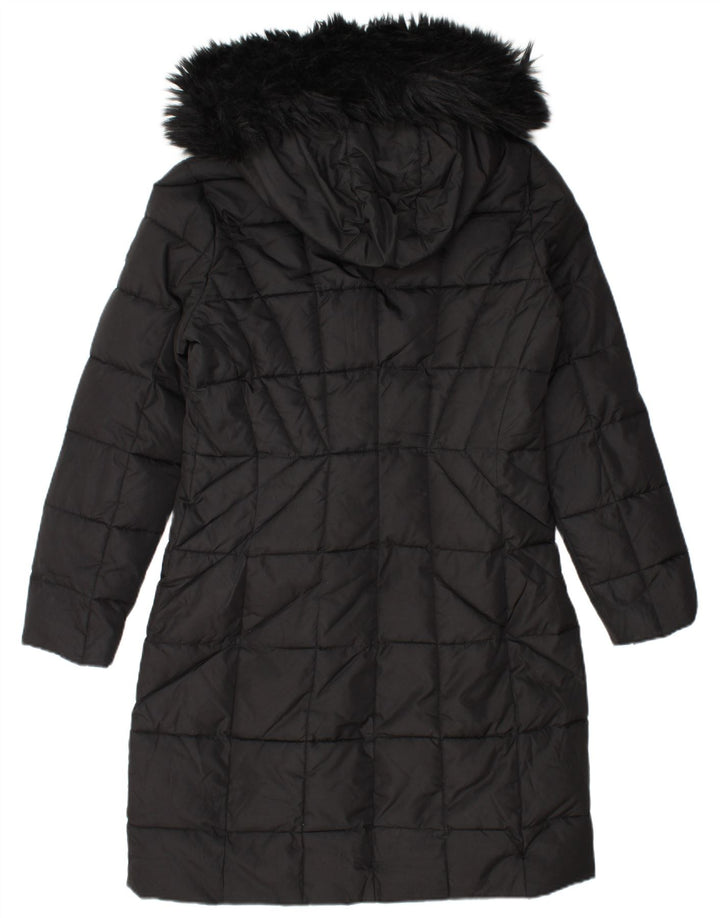 CALVIN KLEIN Womens Oversized Hooded Padded Coat UK 10 Small Black