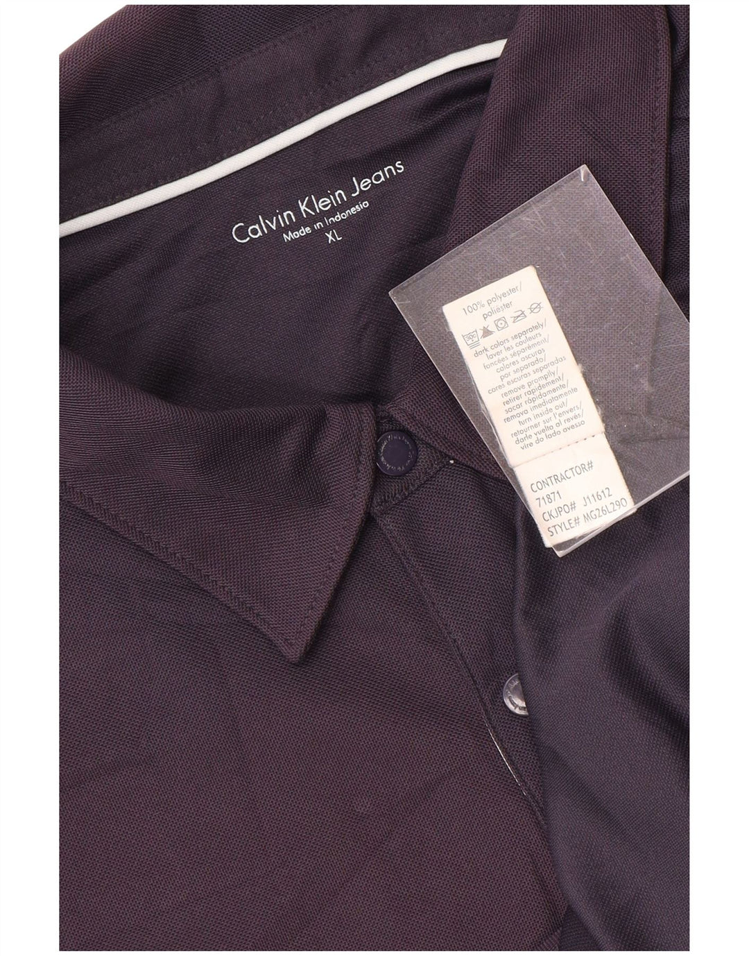 Calvin Klein Jeans Herren Poloshirt XL Marineblau Polyester