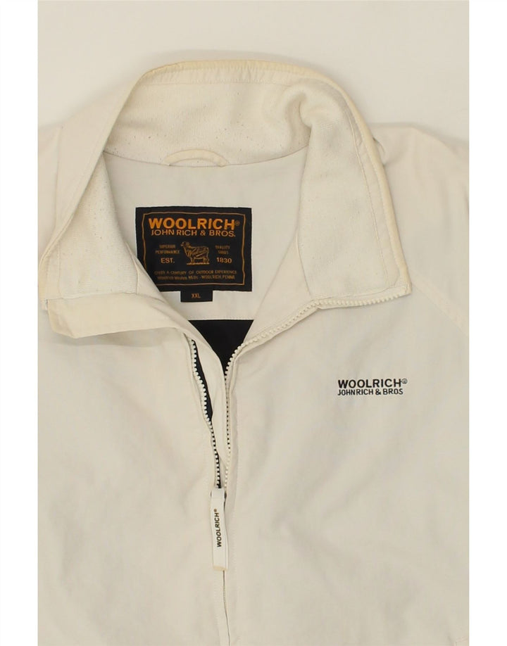 WOOLRICH Mens Bomber Jacket UK 44 2XL White Polyester Vintage Woolrich and Second-Hand Woolrich from Messina Hembry 