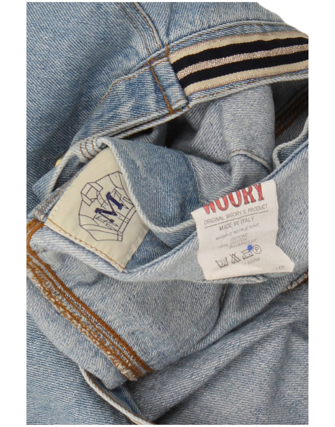 Vintage Damen Graphic Crop Denim Jacke UK 14 Mittelblaue Baumwolle