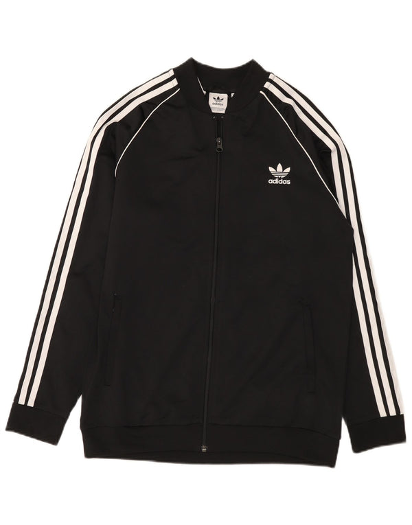 Adidas Jungen Trainingsanzug Top Jacke 15-16 Jahre Schwarz Polyester