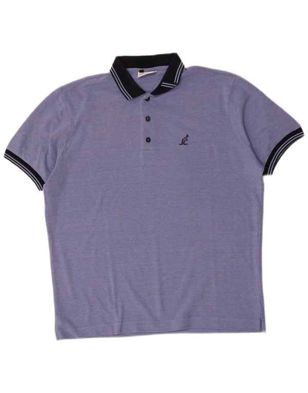 AUSTRALIAN L'ALPINA Herren Poloshirt IT 52 Large Blau Baumwolle