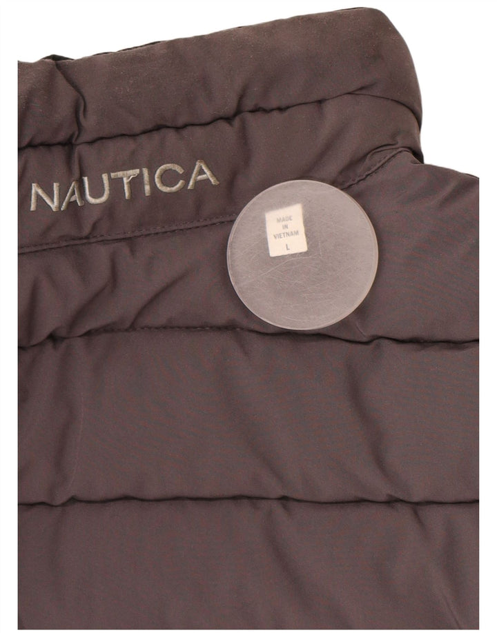 NAUTICA Herren Reversible Wattierte Jacke UK 40 Large Schwarz Polyester