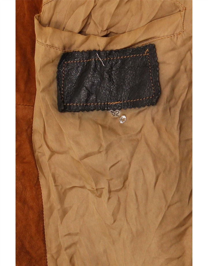 Vintage Herren Wildleder Bomberjacke IT 52 XL Braun Farbblock