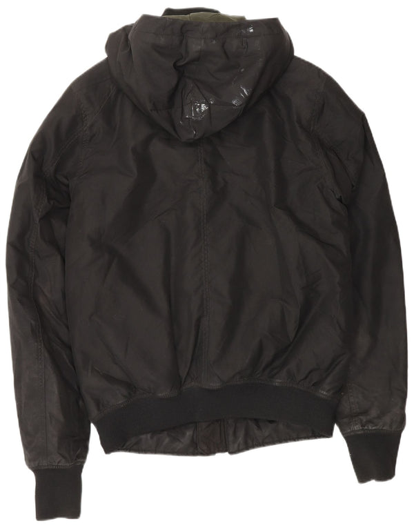 G-Star Herren-Windbreakerjacke mit Kapuze, UK 38, Mittelschwarz, Polyester