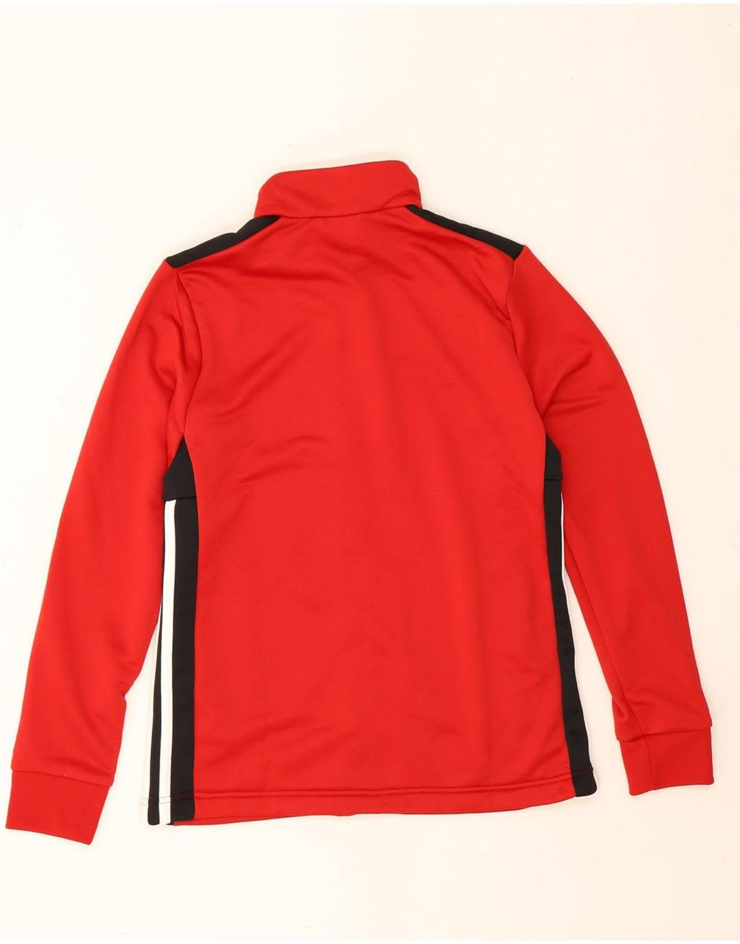 Adidas Jungen-Trainingsanzug-Top-Jacke, 13–14 Jahre, rotes Farbblock-Polyester