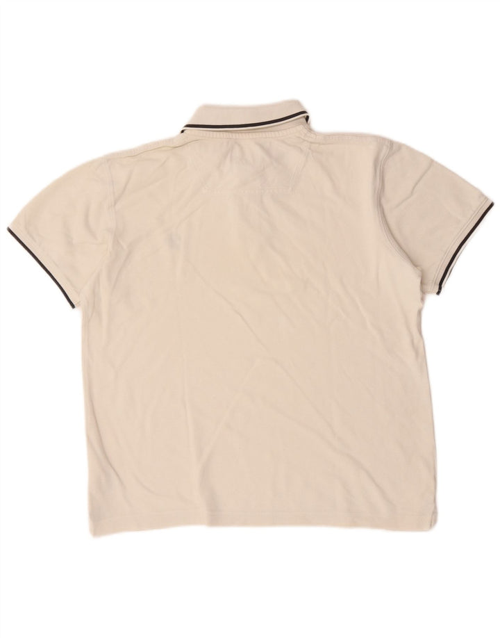 Timberland Herren-Poloshirt mit normaler Passform, mittelweiß gestreifte Baumwolle