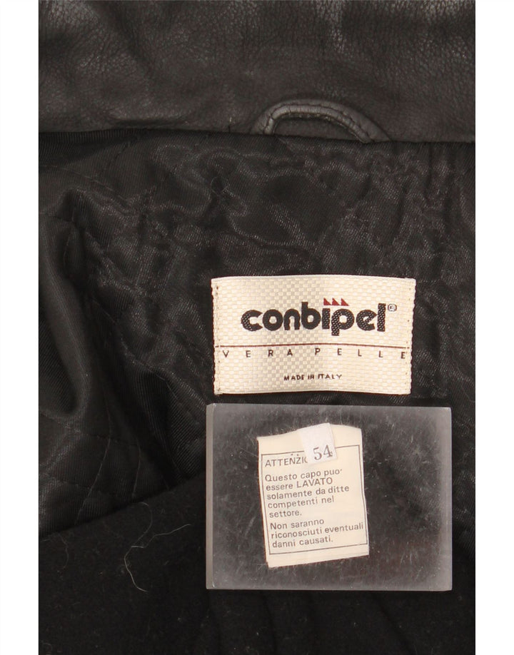 CONBIPEL Herren Ledermantel IT 54 XL Schwarzes Leder