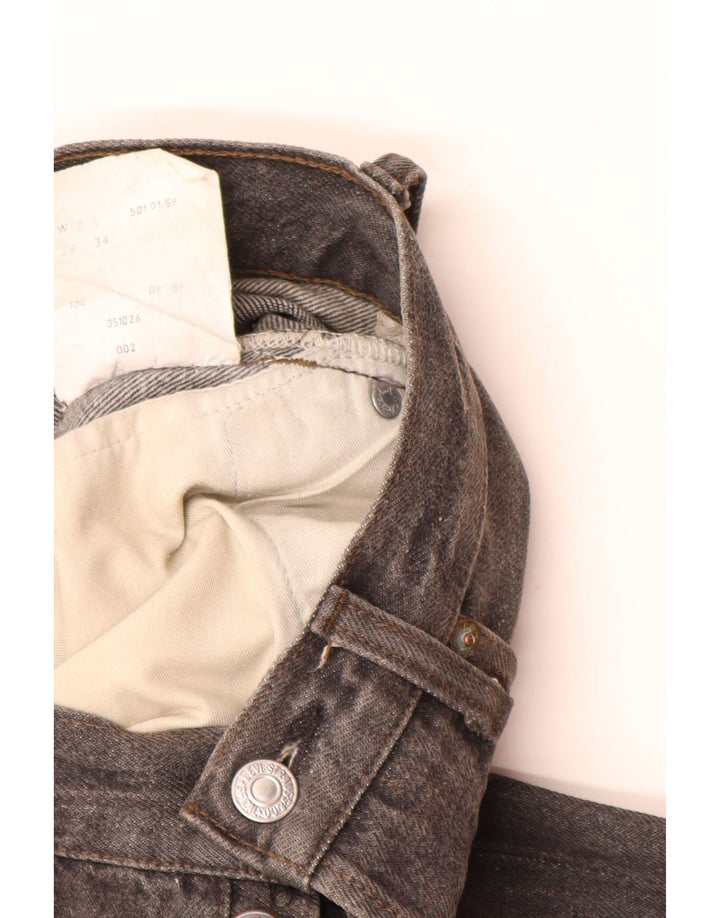 Levi's Herren 501 Straight Jeans W28 L28 Graue Baumwolle