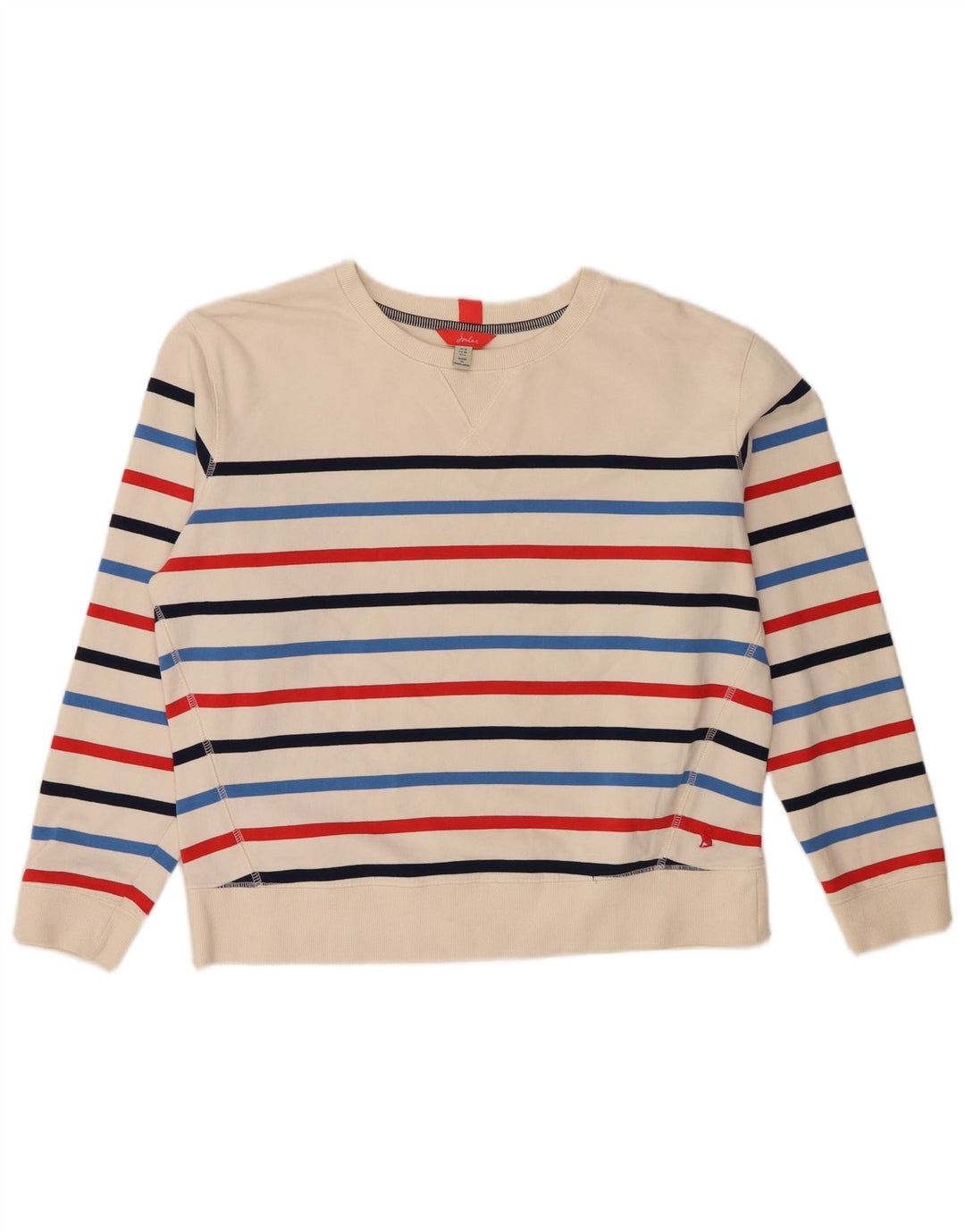 Joules Damen-Sweatshirt in Übergröße, Gr. 10, Größe S, gebrochenes Weiß, gestreift