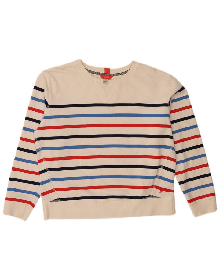 Joules Damen-Sweatshirt in Übergröße, Gr. 10, Größe S, gebrochenes Weiß, gestreift