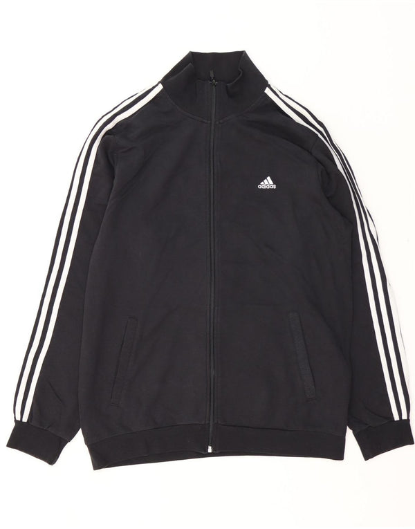 Adidas Mens Tracksuit Top Jacket Medium Black Cotton