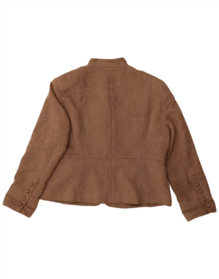 M&Co Damen-Blazerjacke aus Kunstleder mit 6 Knöpfen, UK 20 2XL, Beige, Polyester