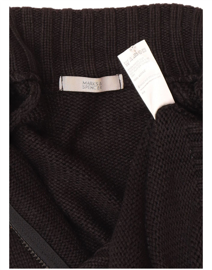 Marks & Spencer Damen-Strickjacke, Gr. 14, Mittelschwarz, Acryl