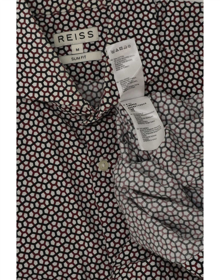 Reiss Herren-Slim-Fit-Hemd aus mittelgroßer, mehrfarbiger, geometrischer Baumwolle