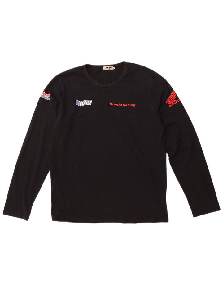 GAS Herren Honda Racing Graphic Top Langarm Medium Schwarz