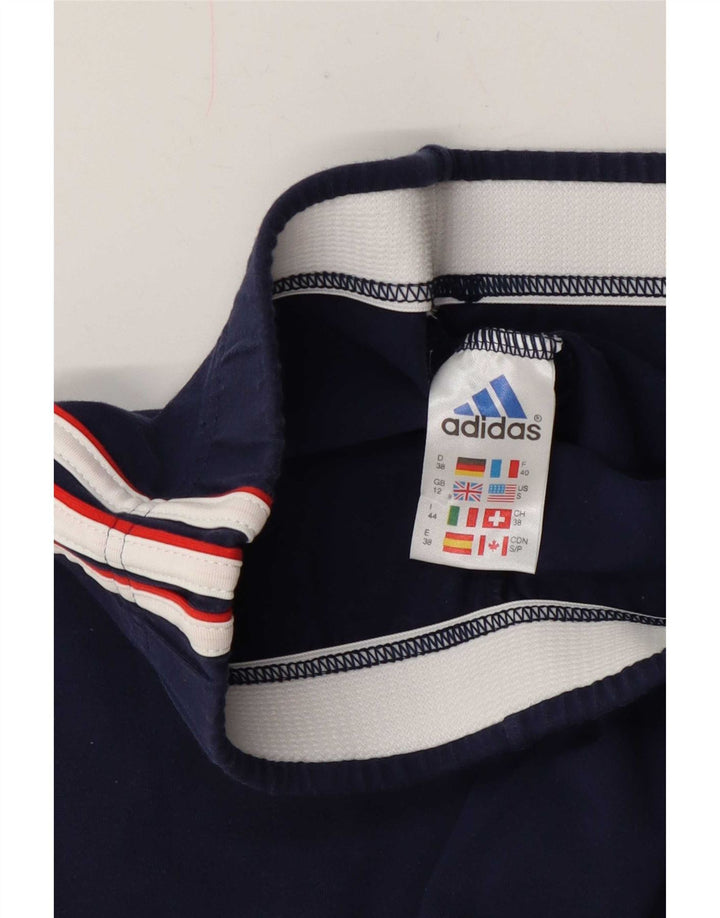 Adidas Damen Leggings UK 12 Medium Marineblau Baumwolle