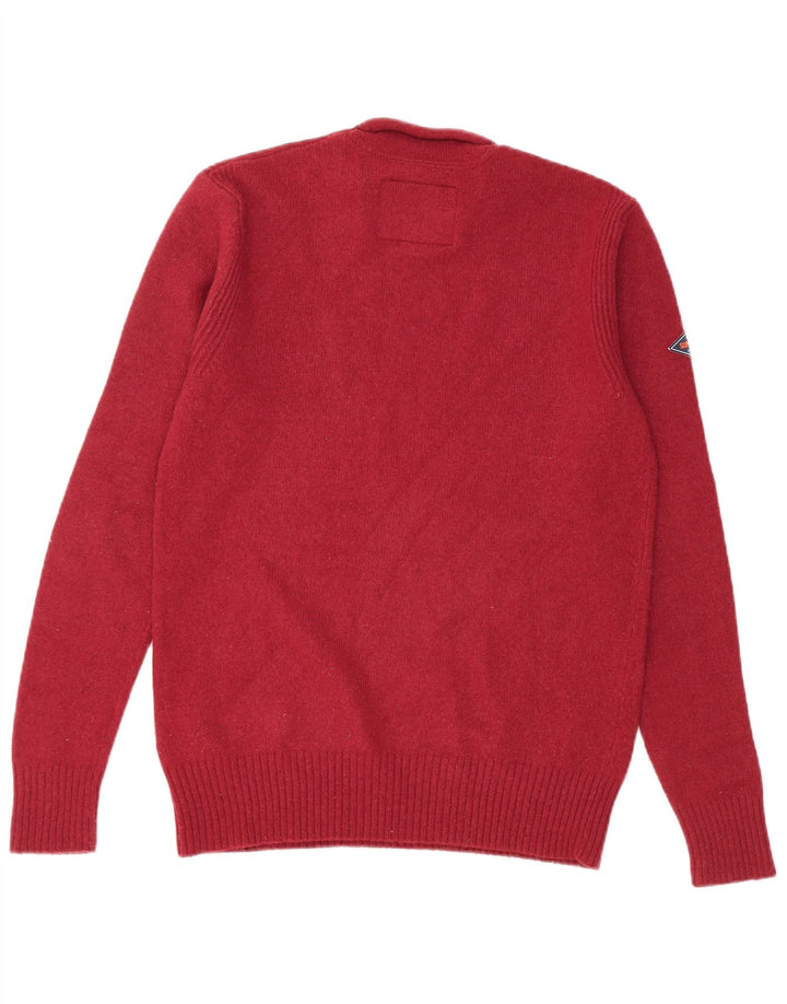 SUPERDRY Rollkragenpullover für Herren, groß, bordeauxrote Lammwolle