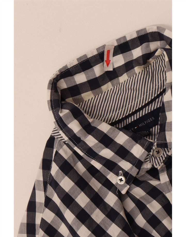 Tommy Hilfiger Herren-Hemd mit individueller Passform, Größe 15 1/2 16, mittelblauer Gingham-Karomuster