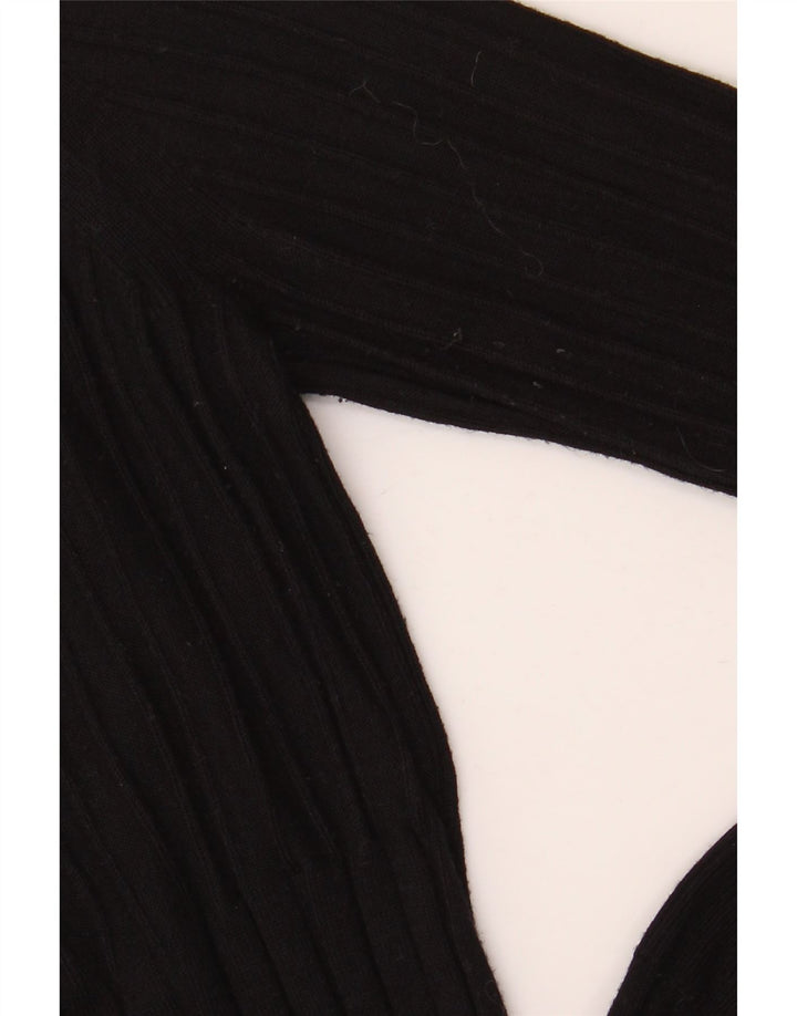Marks & Spencer Damen-Pullover mit V-Ausschnitt, Gr. 8, Größe S, schwarze Viskose