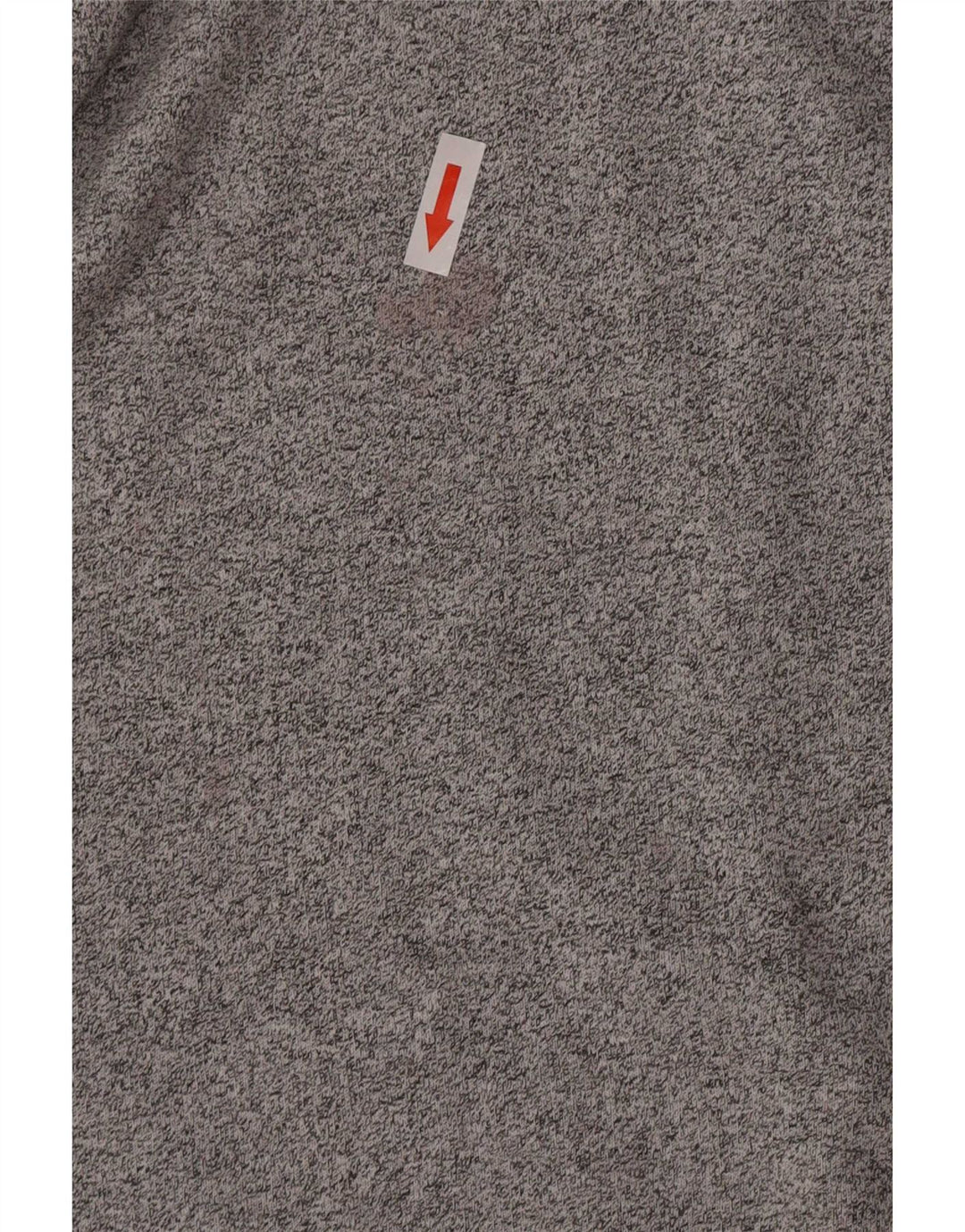 Asics Herren-Sweatshirt mit grafischem Reißverschluss und Rundhalsausschnitt, Größe S, grau gefleckte Baumwolle
