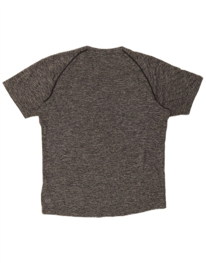 Puma Herren-T-Shirt-Oberteil aus mittelgrau meliertem Polyester