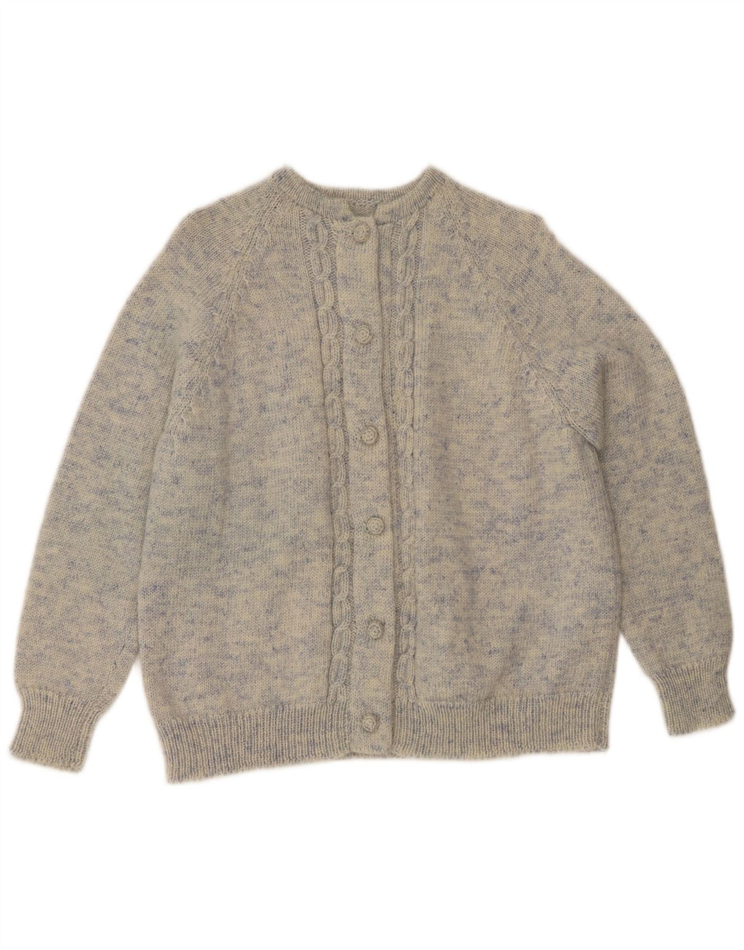 Vintage Damen Cardigan Pullover UK 16 Groß Blau meliert