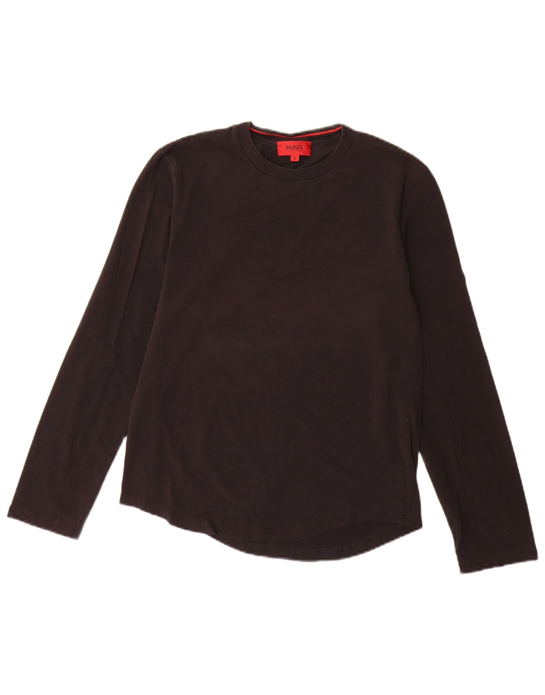 Hugo Boss Herren-Top, langärmelig, klein, schwarze Baumwolle