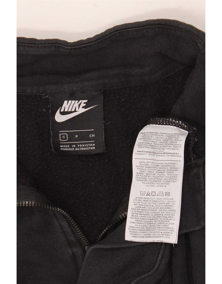 Nike Damen-Sweatshirt mit 1/4-Reißverschluss, übergroß, UK-Gr. 10, Größe S, Schwarz, Baumwolle
