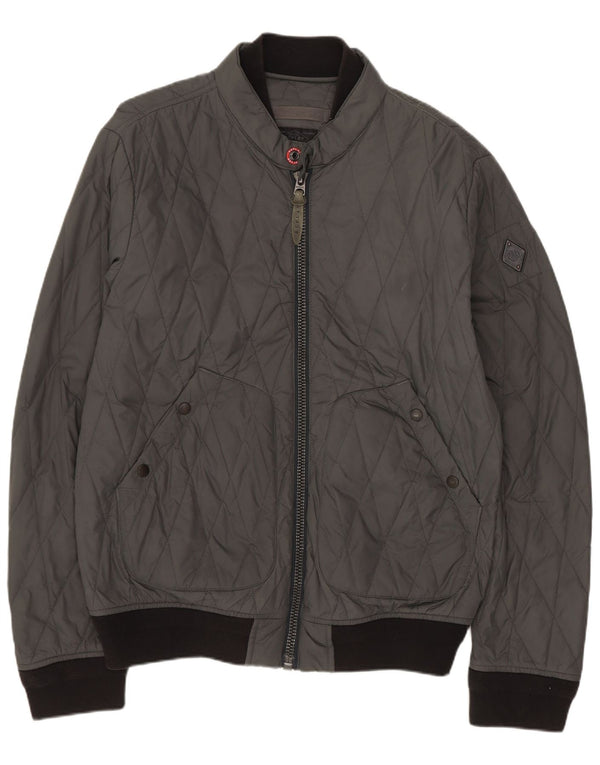 Replay Herren-Steppjacke, UK 40, groß, graues Colourblock-Polyamid