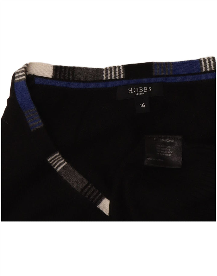 Hobbs Damen Weste Top UK 16 Large Schwarz Baumwolle