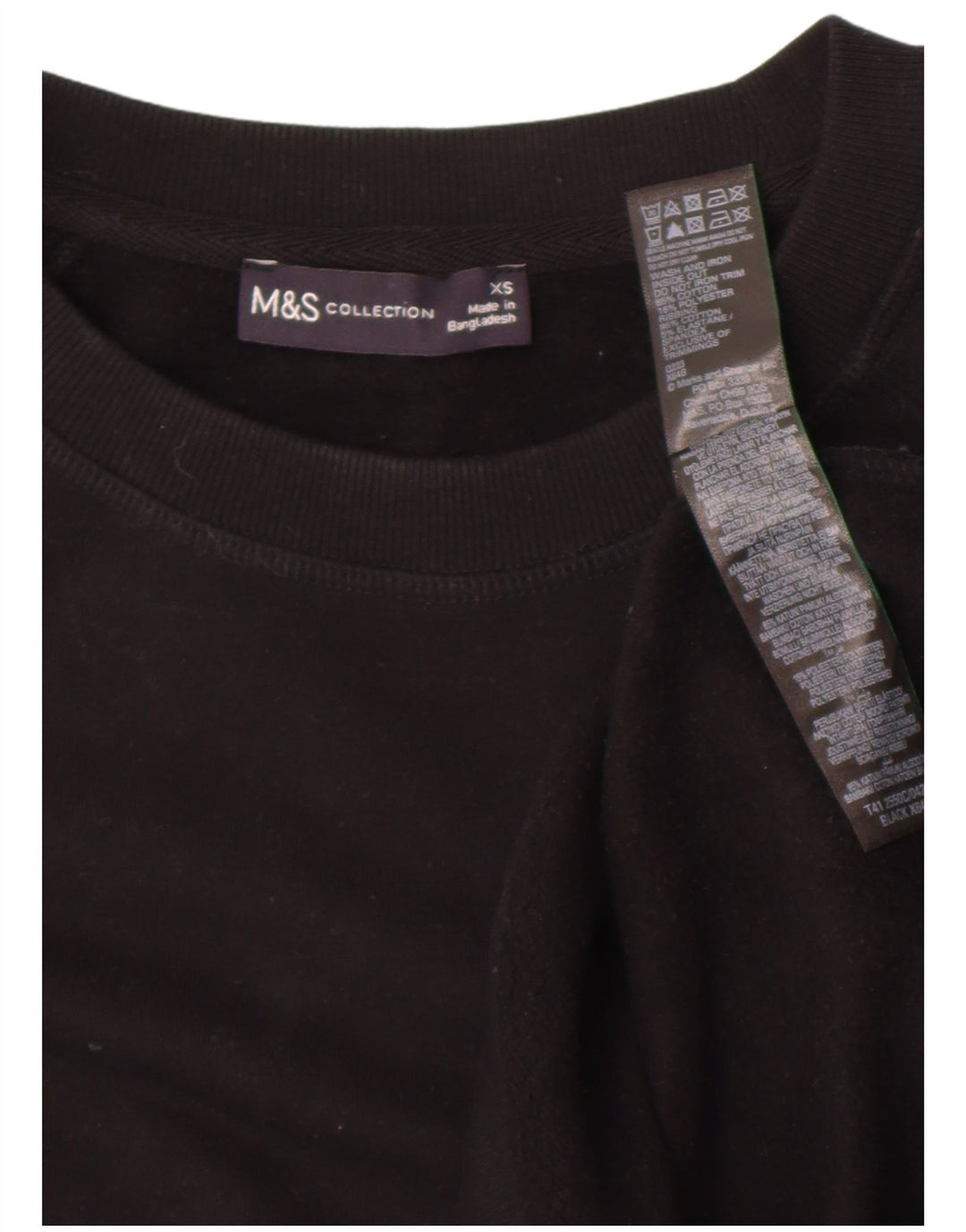 Marks & Spencer Damen-Sweatshirt in Übergröße, Größe UK 6, XS, Schwarz, Baumwolle