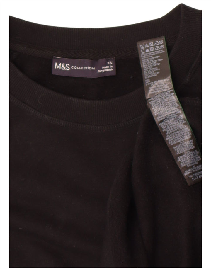 Marks & Spencer Damen-Sweatshirt in Übergröße, Größe UK 6, XS, Schwarz, Baumwolle