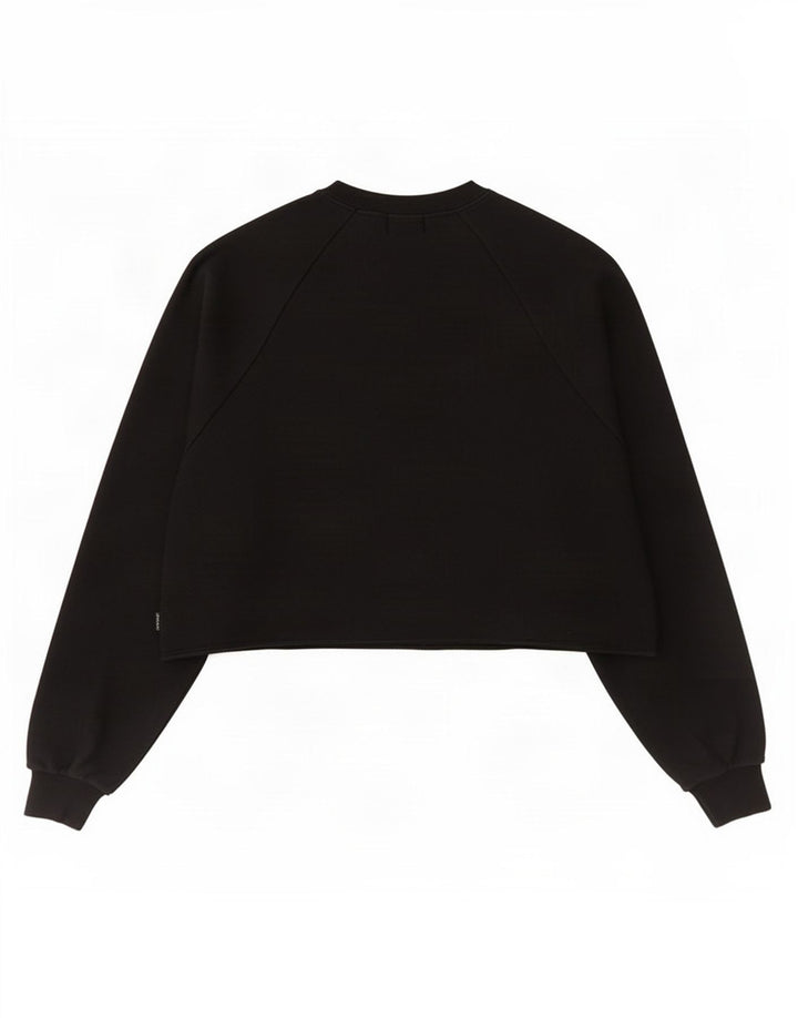 Converse Damen-Sweatshirt mit übergroßem Grafik-Crop-Sweatshirt, Gr. 10, Größe S, Schwarz
