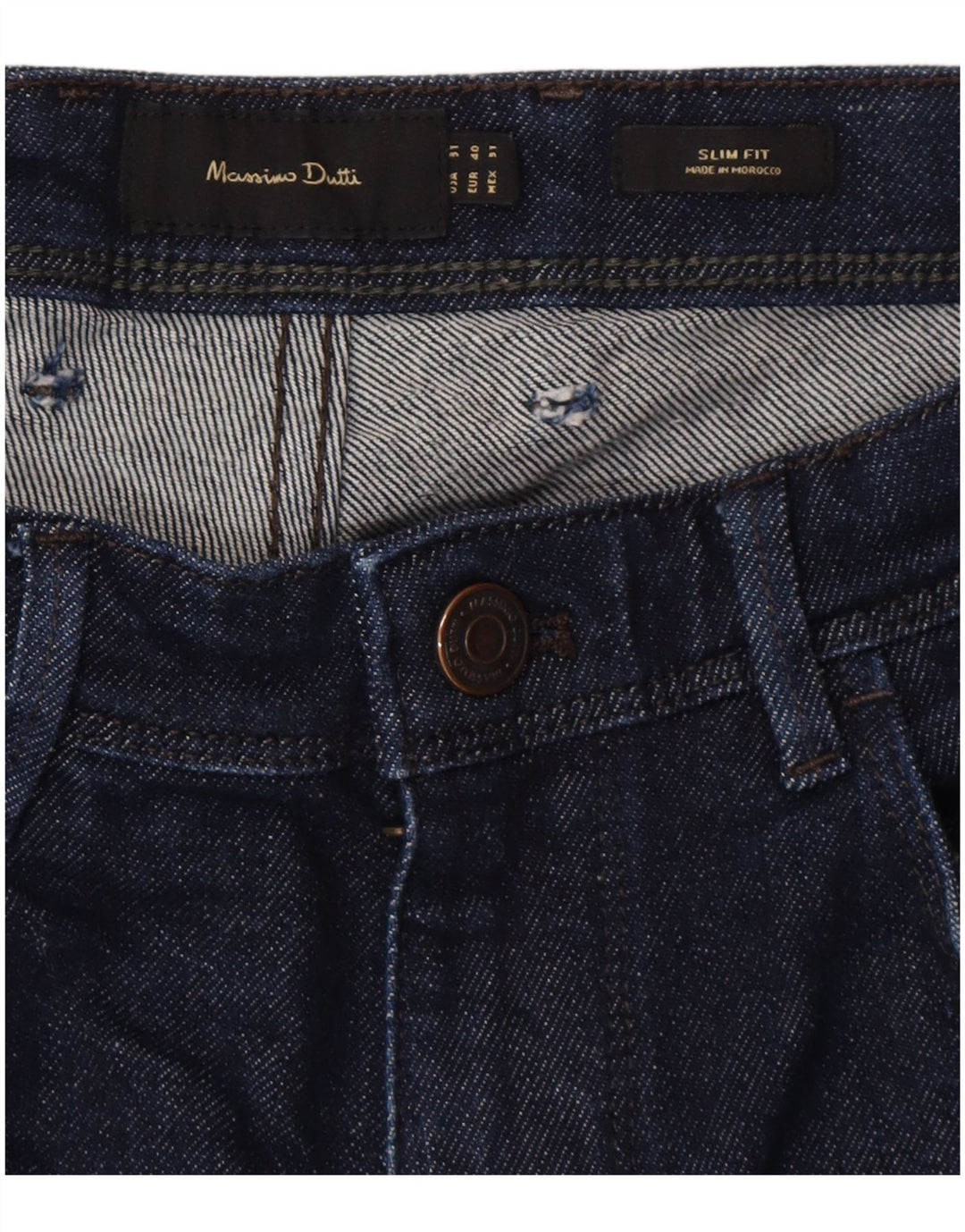 Massimo Dutti Herren Slim Jeans EU 40 Medium W31 L28 Marineblau Baumwolle