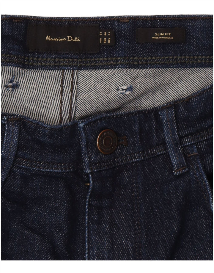 Massimo Dutti Herren Slim Jeans EU 40 Medium W31 L28 Marineblau Baumwolle