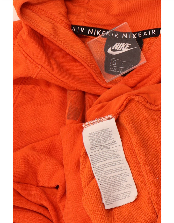NIKE Womens Graphic Loose Fit Hoodie Pullover UK 10 Small Orange Colourblock