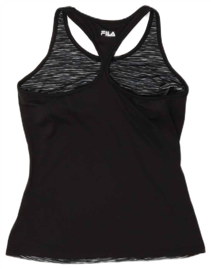Adidas Damen Weste Top UK 12 Mittelschwarz geflecktes Polyester