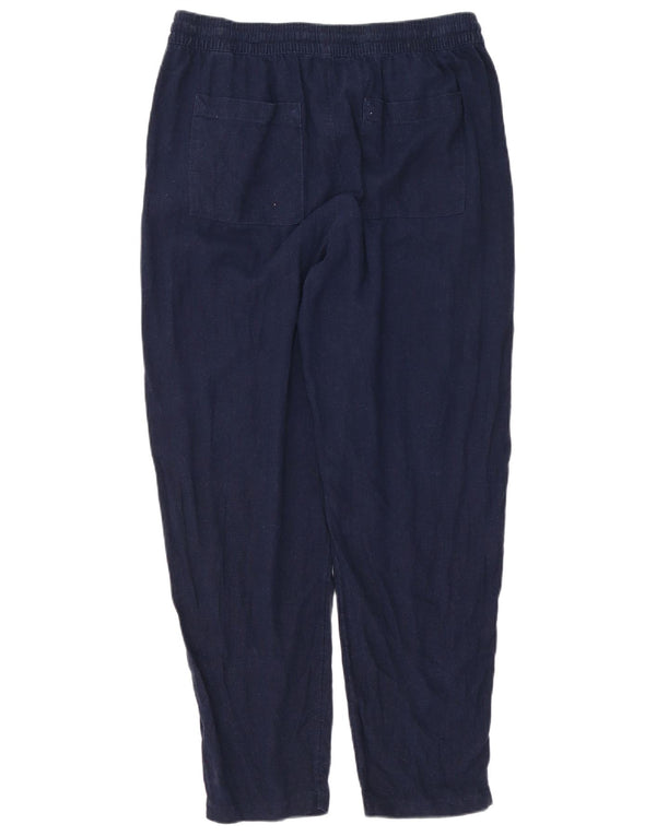 Marks & Spencer Damen-Chinohose mit hoher Taille, UK 14, Größe L W32 L28, Marineblau B