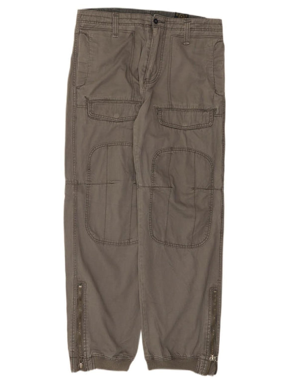 XDYE Mens Joggers Cargo Trousers EU 44 Large W34 L31 Grey Cotton