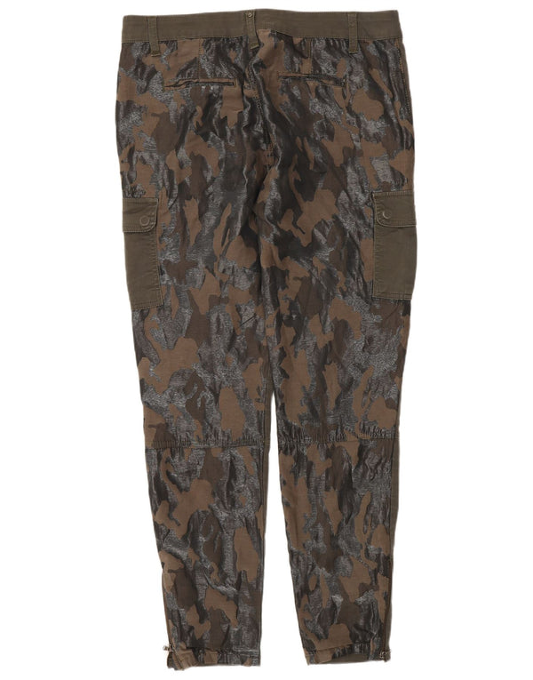 Liu Jo Damen Slim Cargohose W31 L30 Khaki Camouflage Baumwolle