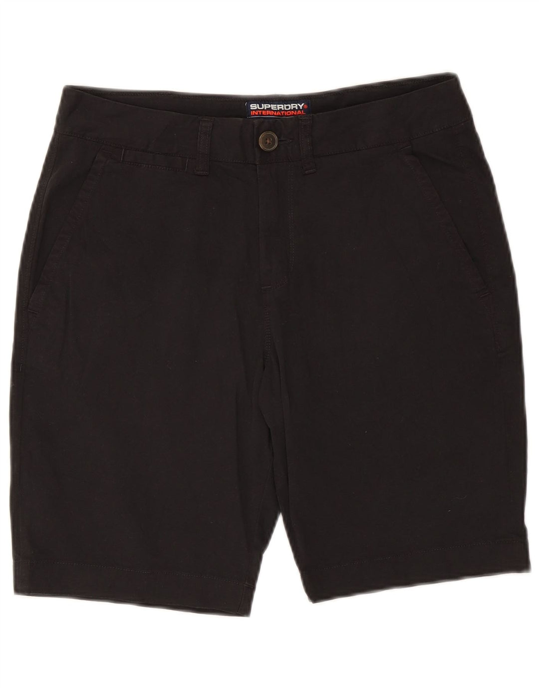 SUPERDRY Herren Chino-Shorts W32 Mittelschwarze Baumwolle
